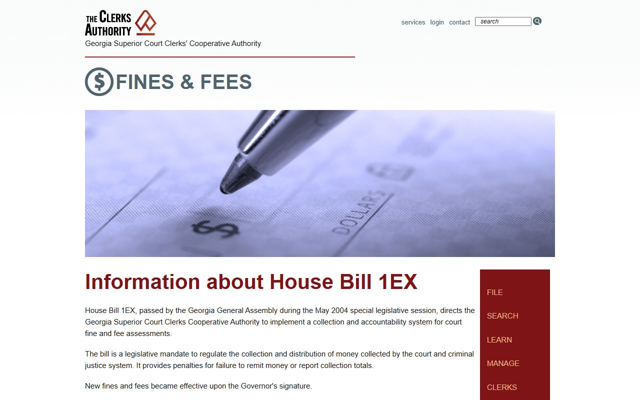 Wilcox County Clerk of Superior Court records GSCCCA fines and fees