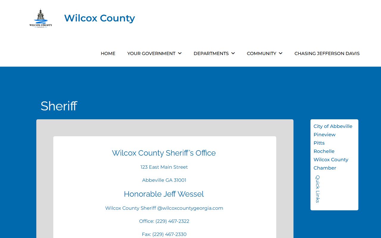 Wilcox County Sheriff official page