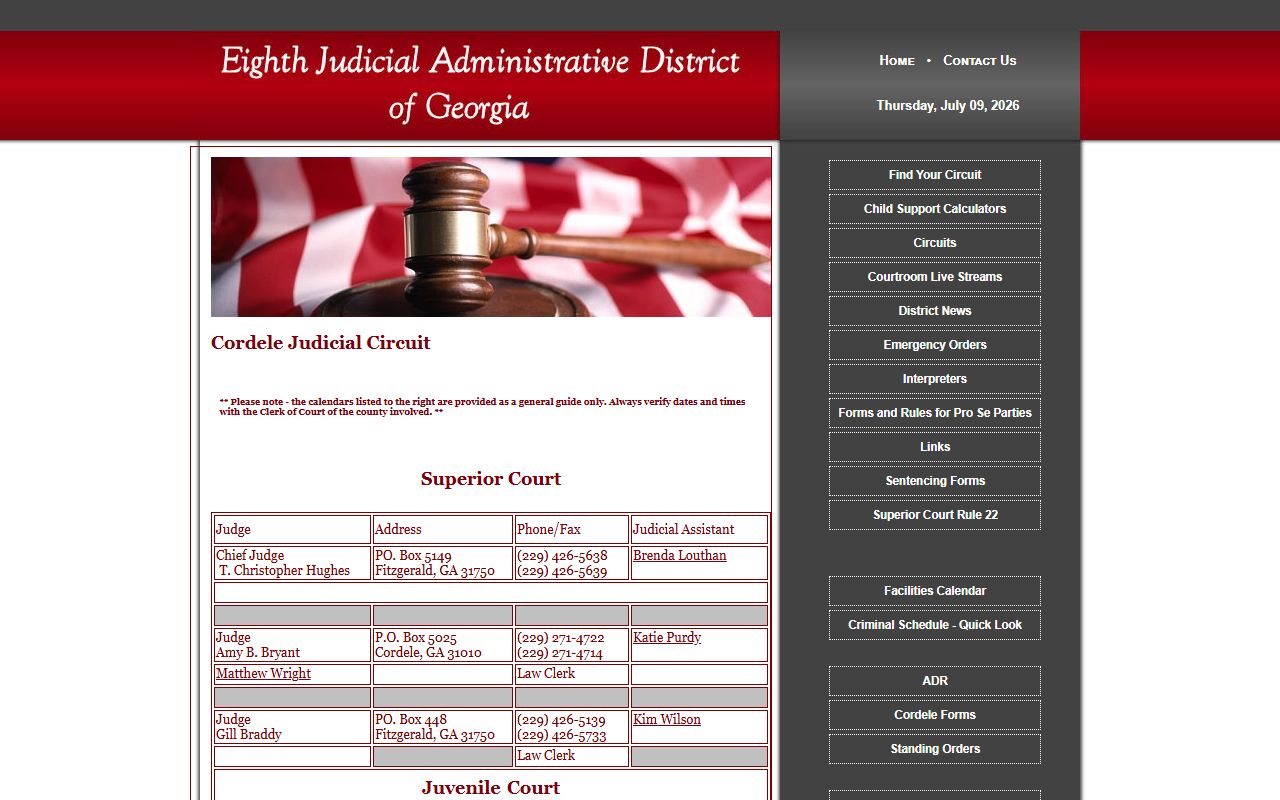 Wilcox County court records Cordele Judicial Circuit