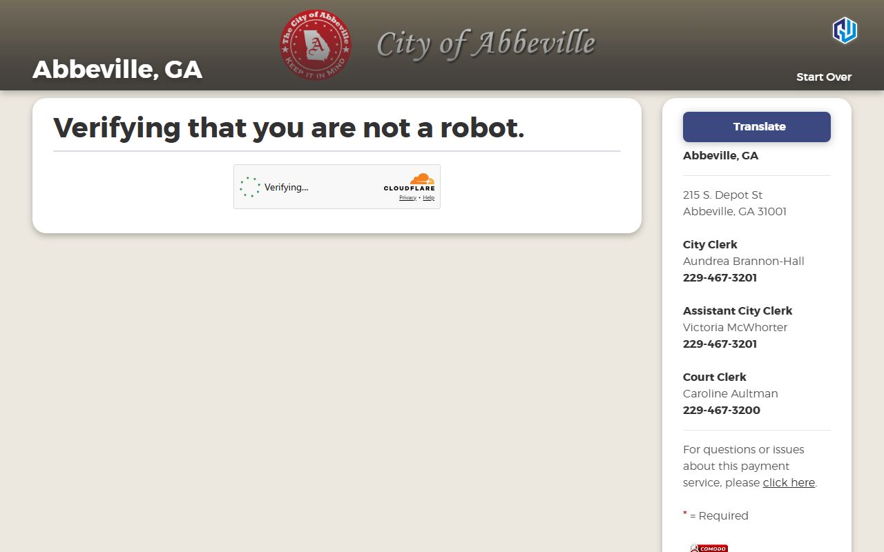 Wilcox County traffic court records Abbeville ticket verification page