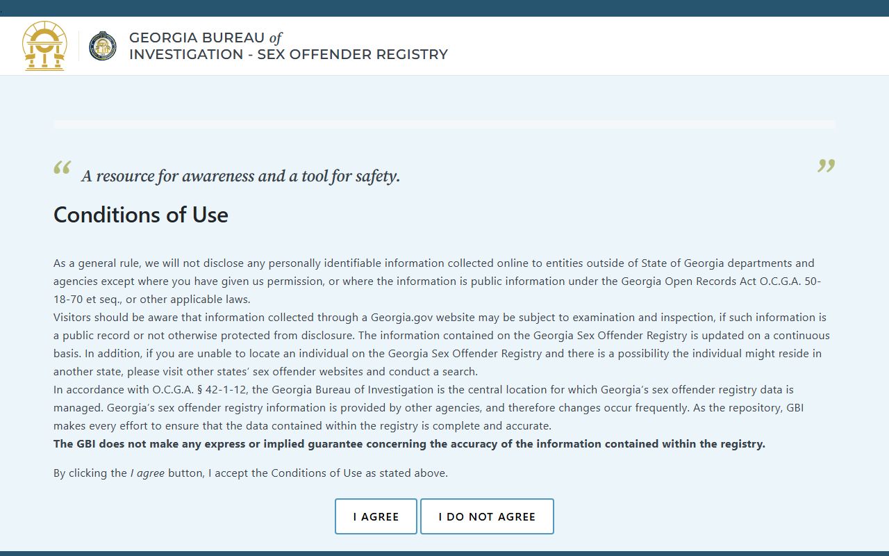 GBI public sex offender registry gateway